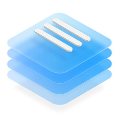 Isometric Layer Business Widget App Glassmorphism UI Icon Sign 3D and Symbol Design Illustrator Png Svg
