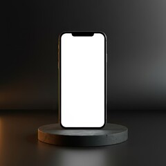 Sleek smartphone, illuminated screen, red edge, floating device, dark background, minimalist product photography, dramatic lighting, futuristic, high contrast, glossy surface, tech showcase, purple gl