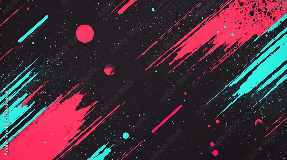 Poster abstract space art, vibrant colors, dynamic lines, digital design, background image