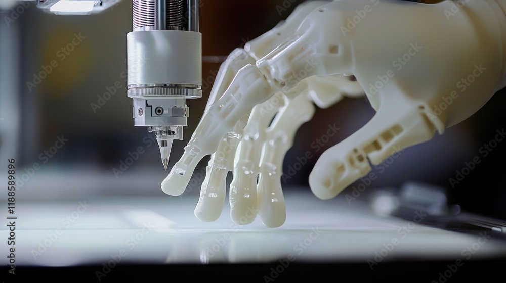Poster robotic precision: a close-up of a robotic arm performing a delicate task