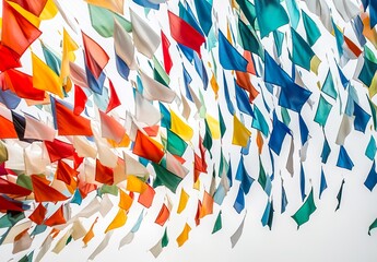 Colorful flags of various countries from around the word