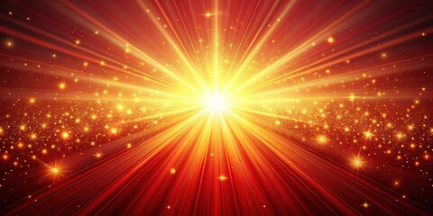 Fototapeta premium Vibrant abstract red background with intricate golden light rays effect , rays, mesmerizing, rays, mesmerizing, colorful