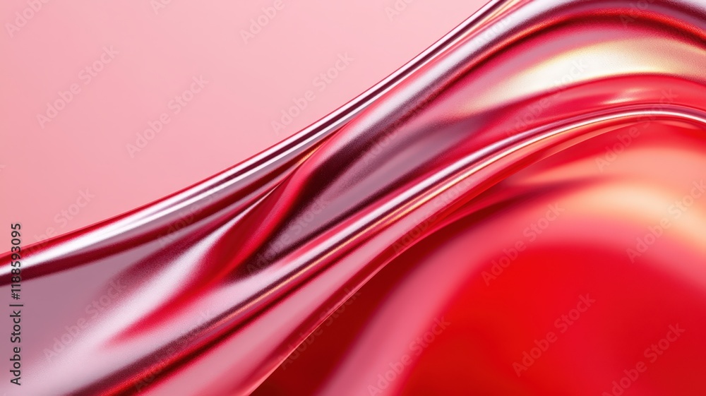 Aufkleber glossy red satin fabric featuring soft folds and an elegant drape. shiny texture and rich red color 