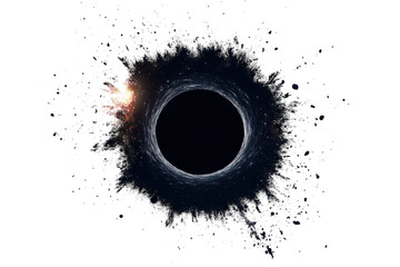 Stunning depiction of a spacecraft entering a black hole, showcasing cosmic phenomena vividly