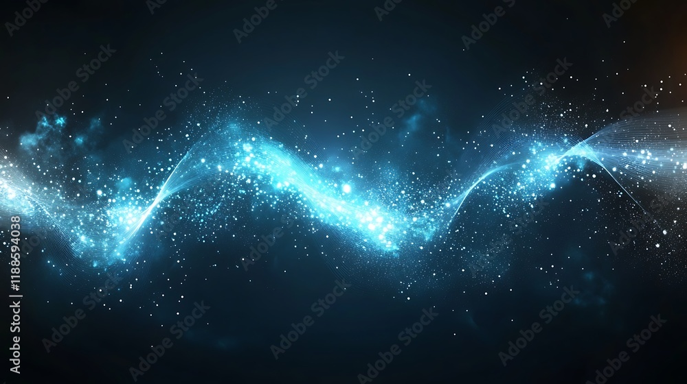 Poster abstract light waves in dark background. possible use for wallpaper or digital art