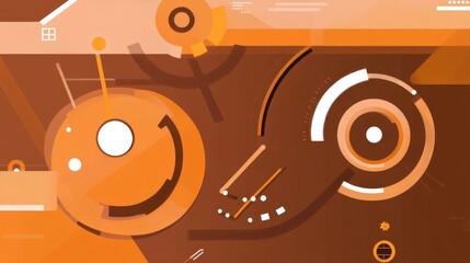 Obraz premium Abstract Geometric Composition in Warm Earth Tones