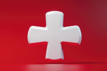 Fototapeta premium White cross on a red background
