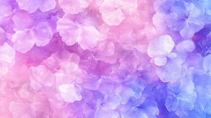 Fototapeta premium Abstract blurred background of purple floral bouquet flowers, spring soft colors romantic botanical gradient aesthetic flow bloom dreamy vintage texture pattern painting illustration