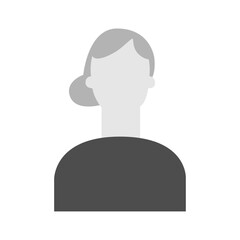 Vector flat illustration in grayscale. Icons of man and woman. Avatar, user profile, person icon, profile picture. Suitable for social media profiles, icons, screensavers and as a template.