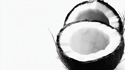 Monochromatic Coconut Still Life: A Study in Texture and Light