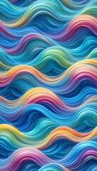 Abstract Colorful Wavy Lines Flowing Pattern Design