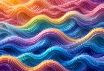 Obraz premium Abstract Rainbow Waves of Colorful Threads