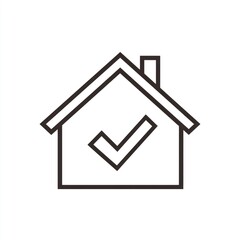 Obraz premium House Icon Checkmark Approved Symbol
