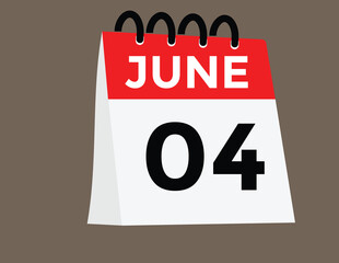 June 4 daily calendar icon 
