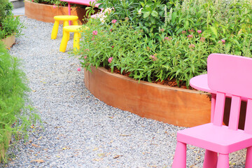 Gravel path in the playground.