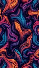 Abstract swirling vibrant colors forming a dynamic pattern