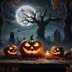 Halloween jack o lantern wallpaper with ghosts scream at the moon background