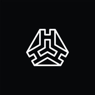 initial letter HHH H3 3H line art