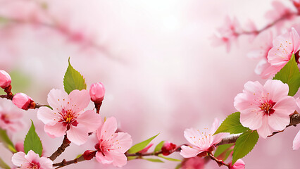 cherry blossom flowers on blurred bokeh