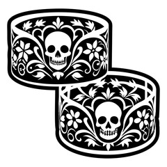 A filled style icon of gothic bangles