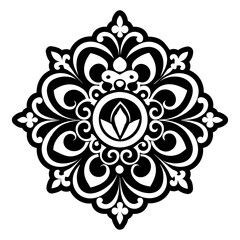 A glyph style icon of a traditional brooch