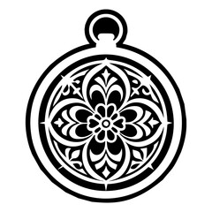 A glyph style icon of a victorian locket