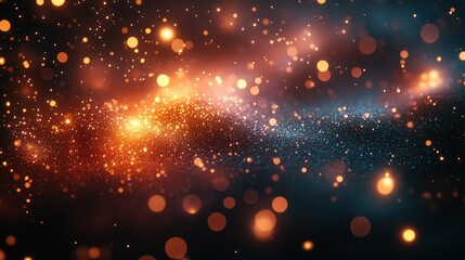Obraz premium Enchanting Light Particles Creating a Celestial Fantasy in a Cosmic Display