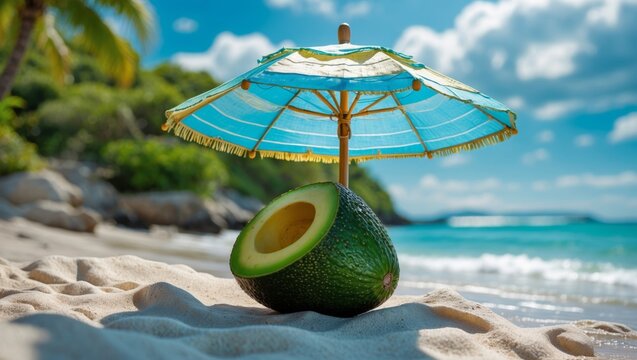 Avocado inspiration under a tropical sun umbrella