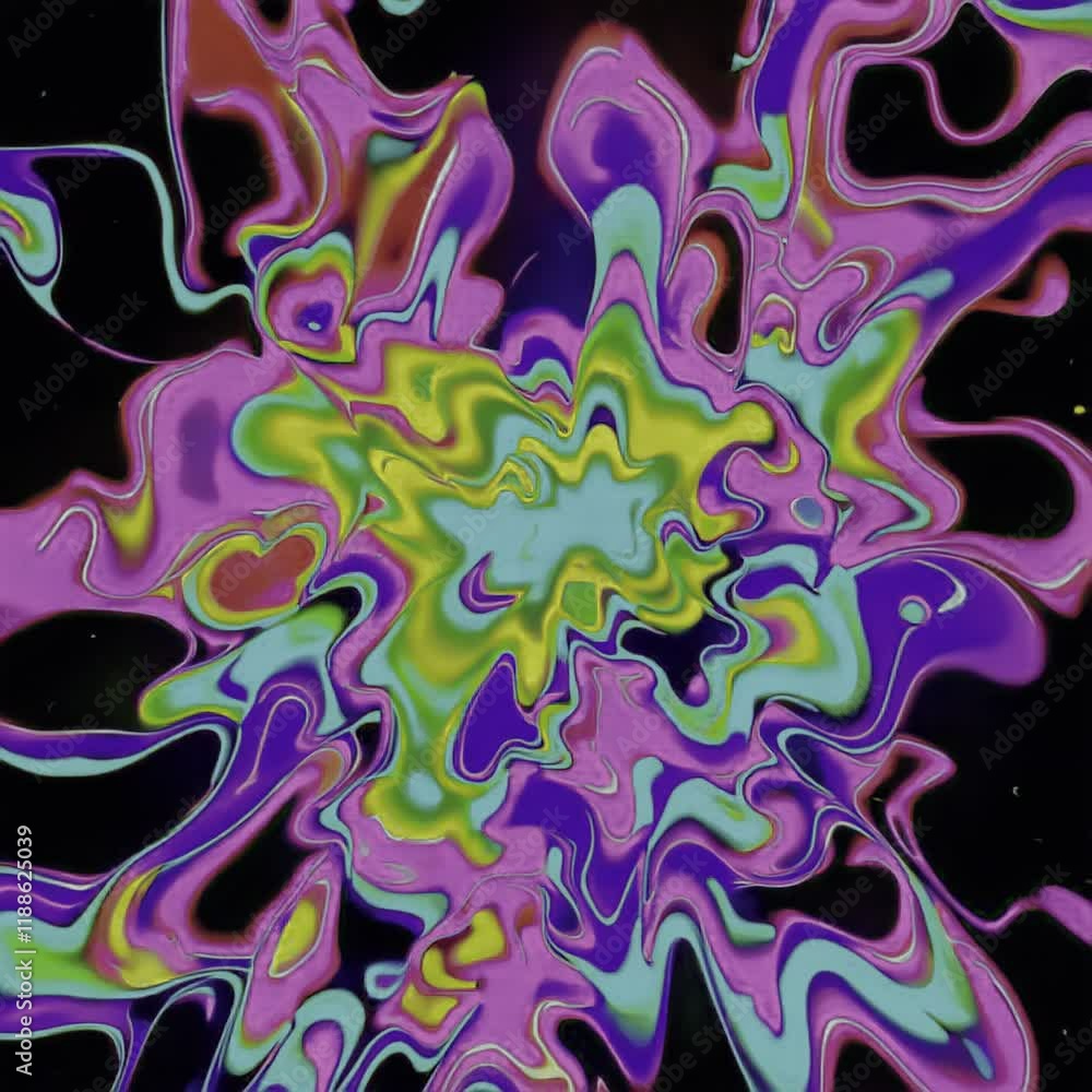 Aufkleber psychedelic swirl of neon colors creating an energetic and surreal abstract composition