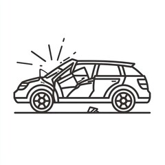 Damaged Car After a Severe Collision Accident