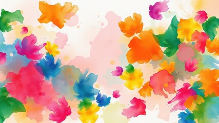 Abstract Watercolor Spring Background - Multicolor, Bright, Artistic