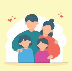 Saudi Arabic happy family parents couple kids and their son, WITH NATIONAL DRESS FLAT DESIGN VECTOR  man wearing traditional dishdash or kandura , the woman wearing the black abaya and shelya, dress