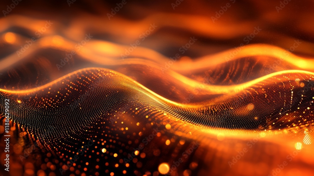 Poster dynamic abstract 3d illustration featuring glowing digital scheme background with futuristic tech el
