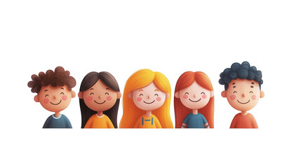 Smiling office team illustration celebrating Employee Appreciation Day, symbolizing teamwork and unity, isolated on white, PNG file, transparent background.
