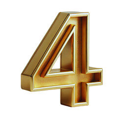 Fototapeta premium Gold number on isolated background.