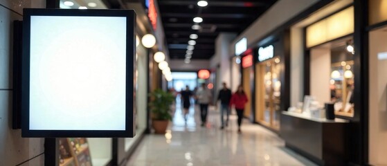 Obraz premium Modern Black and White Digital Signage Mockup, Shopping Centre, Kiosk