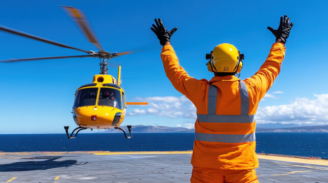 Safety zone, A helicopter landing pad designed as a safety zone, featuring a modern structure in an outdoor environment, depicted in a high-quality image.