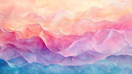 Abstract pastel gradient waves in pink, purple, and blue tones