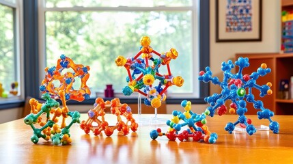 Colorful Molecular Models on a Table
