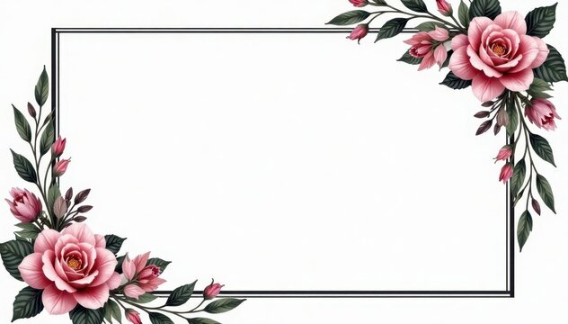 Elegant black & white floral wreath mourning card design, death, grief