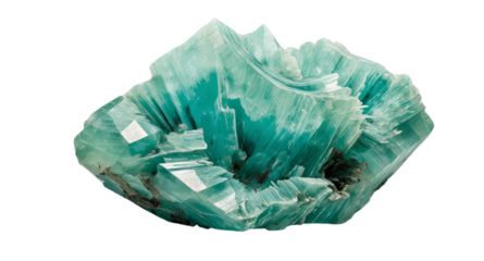 Raw Green Amazonite Crystal Cluster with Layers
