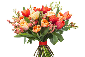 Vibrant Flower Bouquet Isolated on Transparent Background for Use