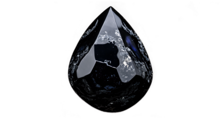 Polished Black Obsidian with Textured Edges
