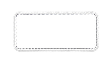 Simple white rectangular fabric patch with subtle stitching details. Generative AI