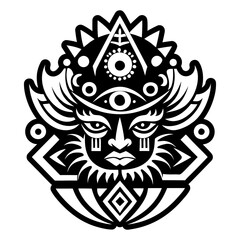 A filled style icon of ancient tattoo