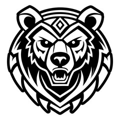 A solid style icon of bear tattoo