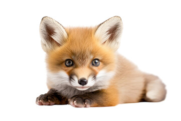 Obraz premium Charming Fox Cub Isolated on a transparent Background for Use