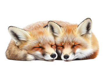 Obraz premium Stunning Isolated Foxes on transparent Background for Creative Use