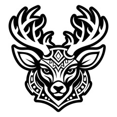 A glyph style icon of deer tattoo
