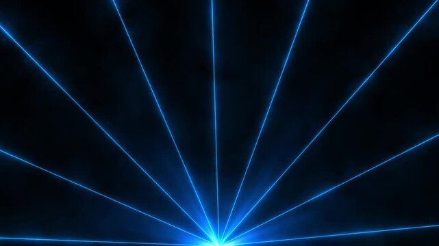 streak blue laser performance on the middle looped on black background, suitable for concert performance or editing